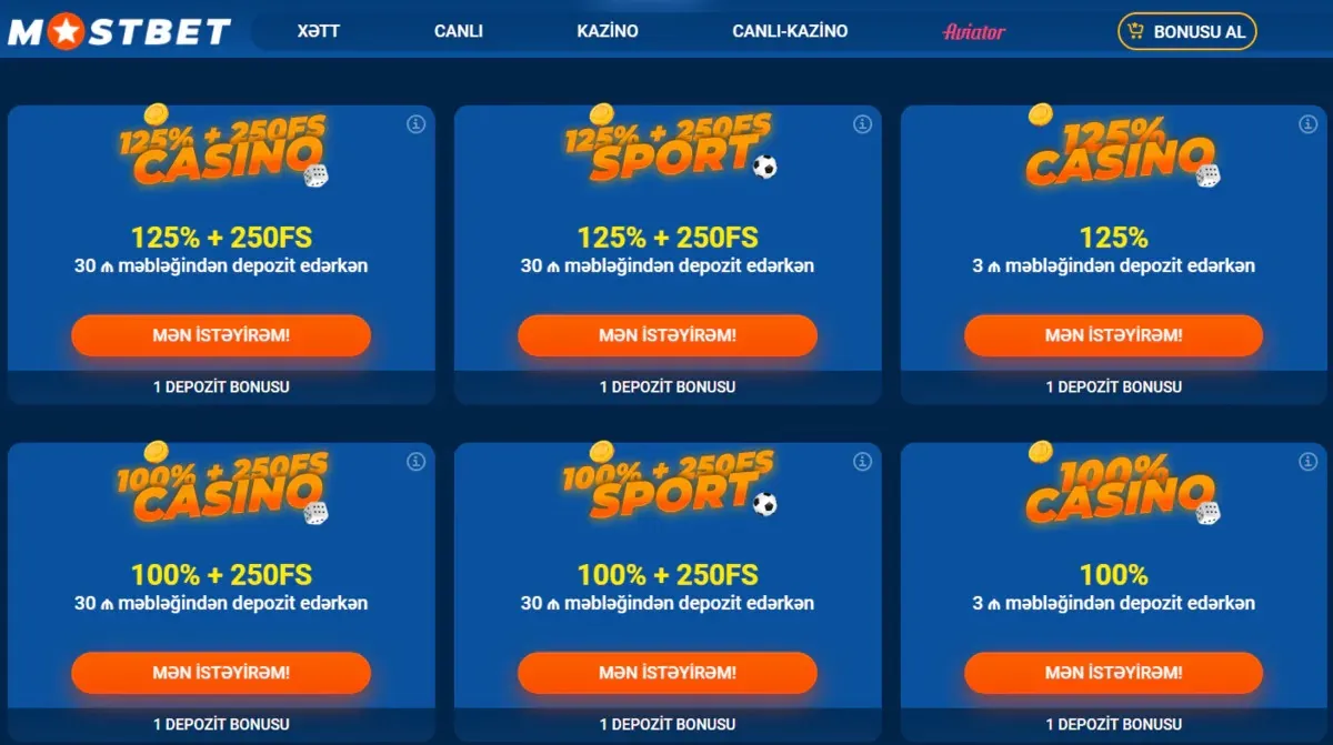 Mostbet bonus